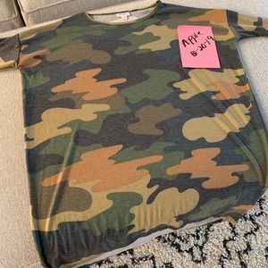 LuLaRoe Tops - LuLaRoe Camo Irma - XS LuLaRoe Tops - LuLaRoe Camo Irma - XS